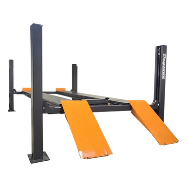 Daytona LFPA12 four post alignment lift angled view