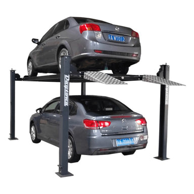 Daytona LFPP9 parking lift with two cars stacked