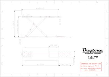 Daytona LMATV engineer stamped dimensional blueprint