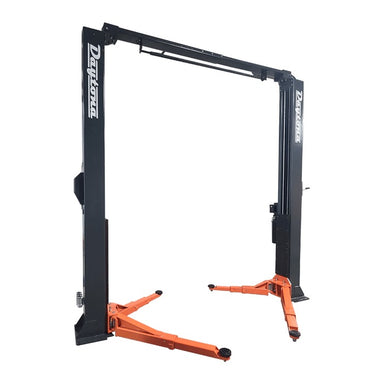 Daytona LTPA10 10,000 lb two post adjustable overhead lift, side view