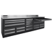 extended pull-out tray workspace on the gray Dragonfire Pro Series 9FT bench, DFT-WB-20 with long drawer configuration