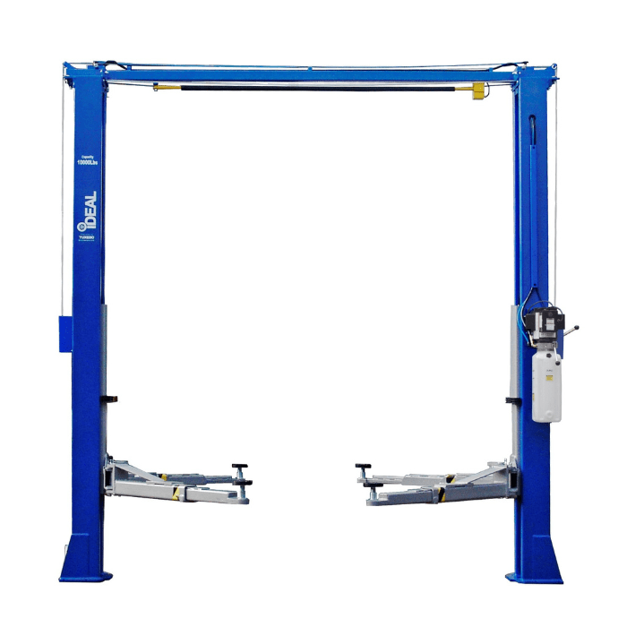 front side view of the iDEAL TP10KAC-DX 2-Post Lift