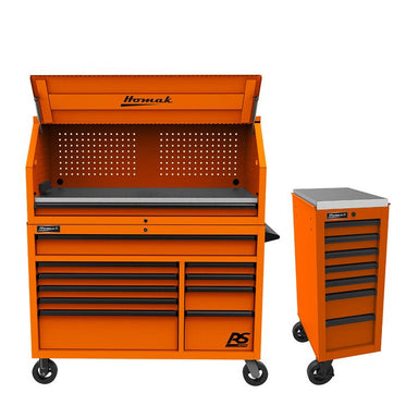 Homak 54" RS Pro Hutch Combo w/ Free Side Cabinet in Competition Orange