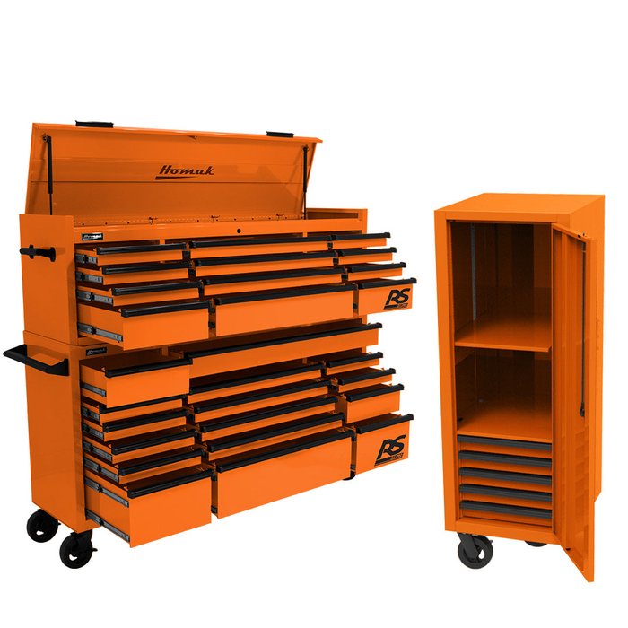 Homak 72" RS Pro Combo w/ Free Side Locker in Competition Orange