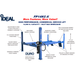 iDEAL FP14KC-X 14,000 lb capacity 4-post lift diagram with labeled features and specifications.