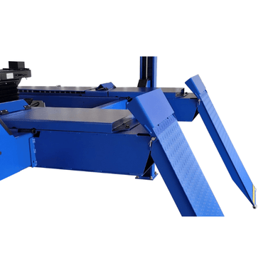 iDEAL FP14KCX-24ALIGNSPCRKIT 24-inch alignment spacer kit installed on four-post lift runways.