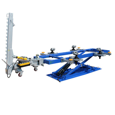 iDEAL FR-55 Scissor Frame Rack in lowered position showing pulling tower and lift arms