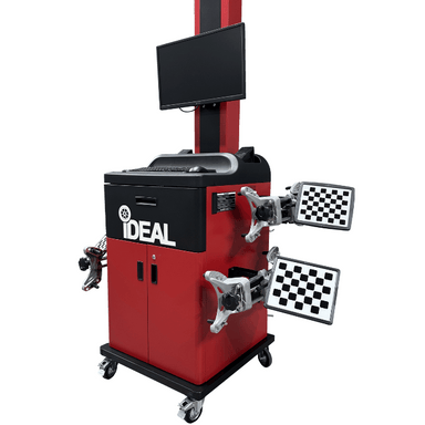 iDEAL IWA-60-2000T-K 3D wheel aligner cabinet with monitor, clamps, and targets