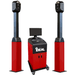 iDEAL heavy-duty wheel aligner system with red cabinet and dual camera towers
