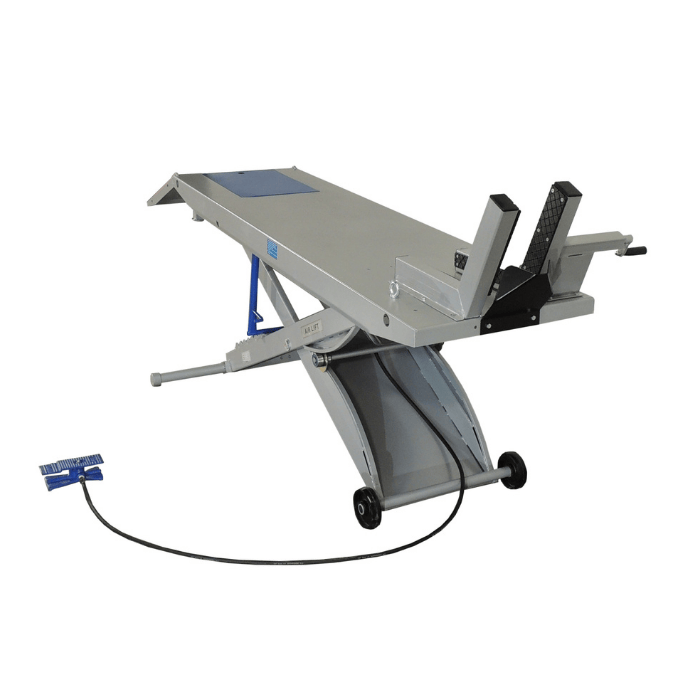 Tuxedo 1,000 lb Motorcycle Lift – Drop Panel & Front Wheel Vise | M-1000C