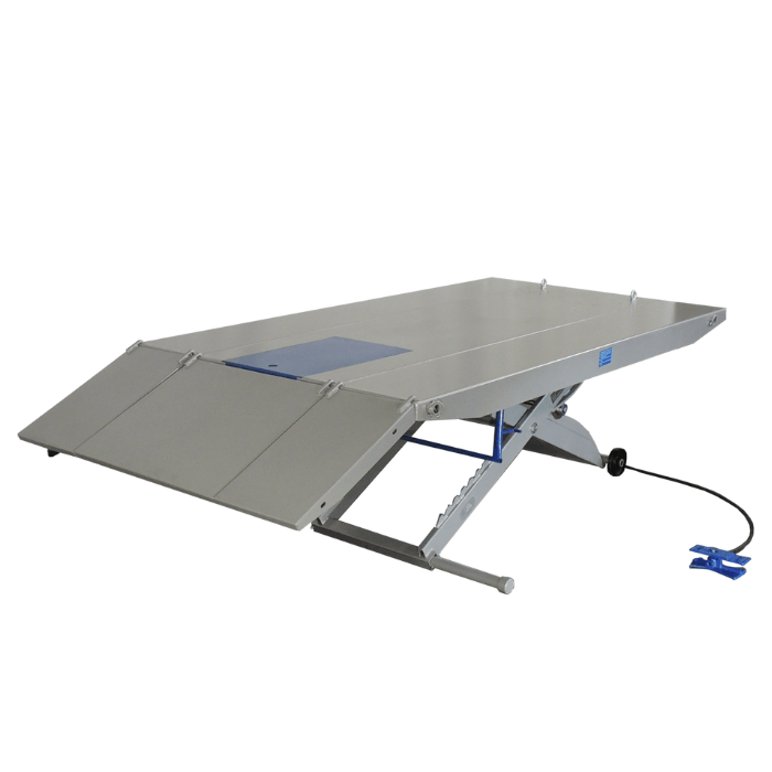 M 1000C Motorcycle Lift Rear View Drop Panel Open