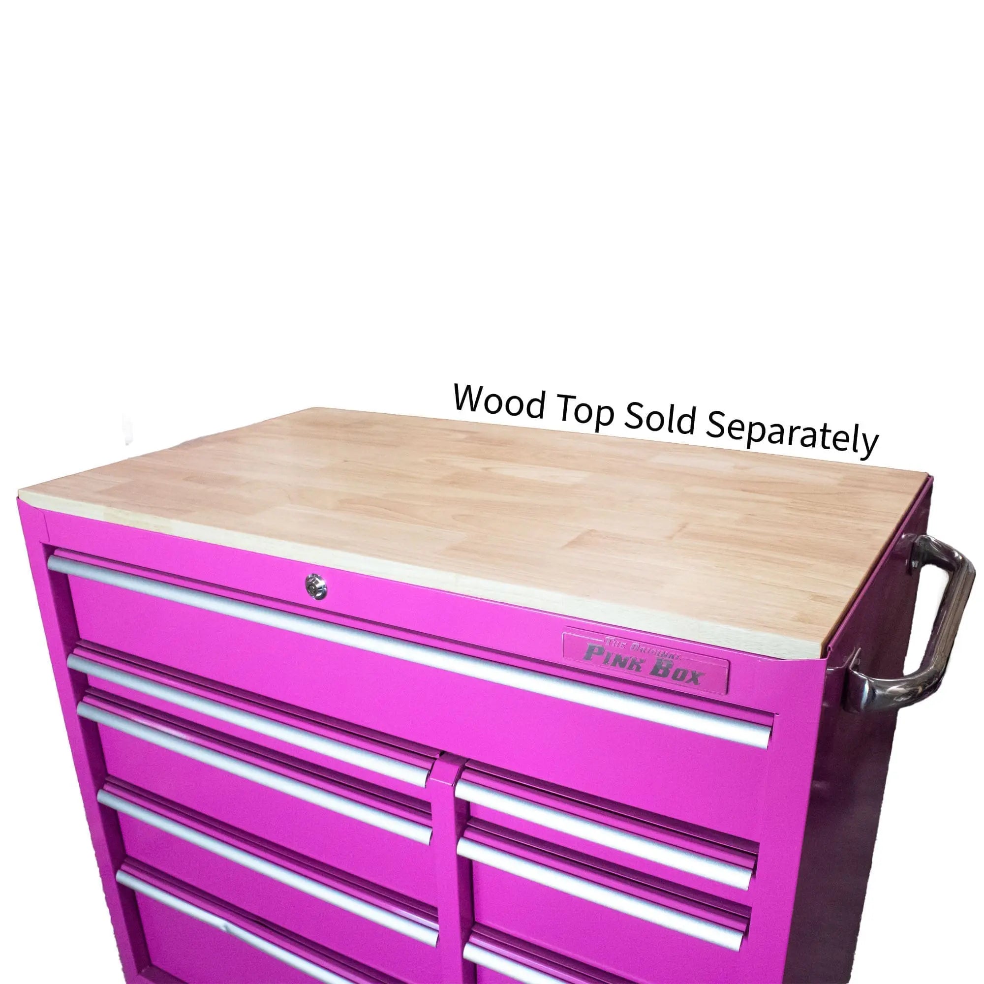Pink toolbox wood top sold separately rolling cabinet