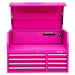 pink top chest open lid power strip inside