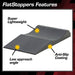 FlatStoppers features, lightweight, low approach angle, anti slip coating