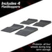 Set includes four FlatStoppers to protect all four wheels in storage