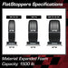 FlatStoppers size chart, RR-FS-10 for 8 inch tires, RR-FS for 12 inch, RR-FS-16-SC for 14 inch