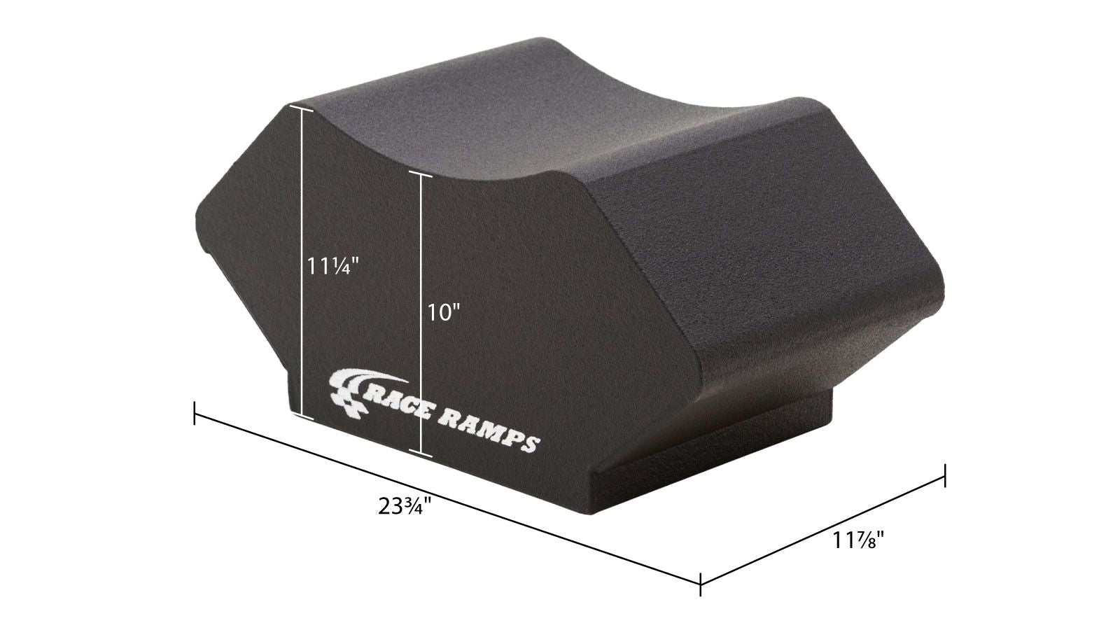 Race Ramps RR-CC-10 dimensions, 23.75 inches long by 11.375 inches wide by 11.25 inches tall with 10 inch lift