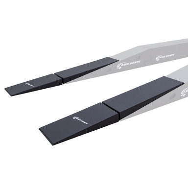 Race Ramps RR-EX-20 folding XTenders shown in front of 20 inch Restyler Ramps