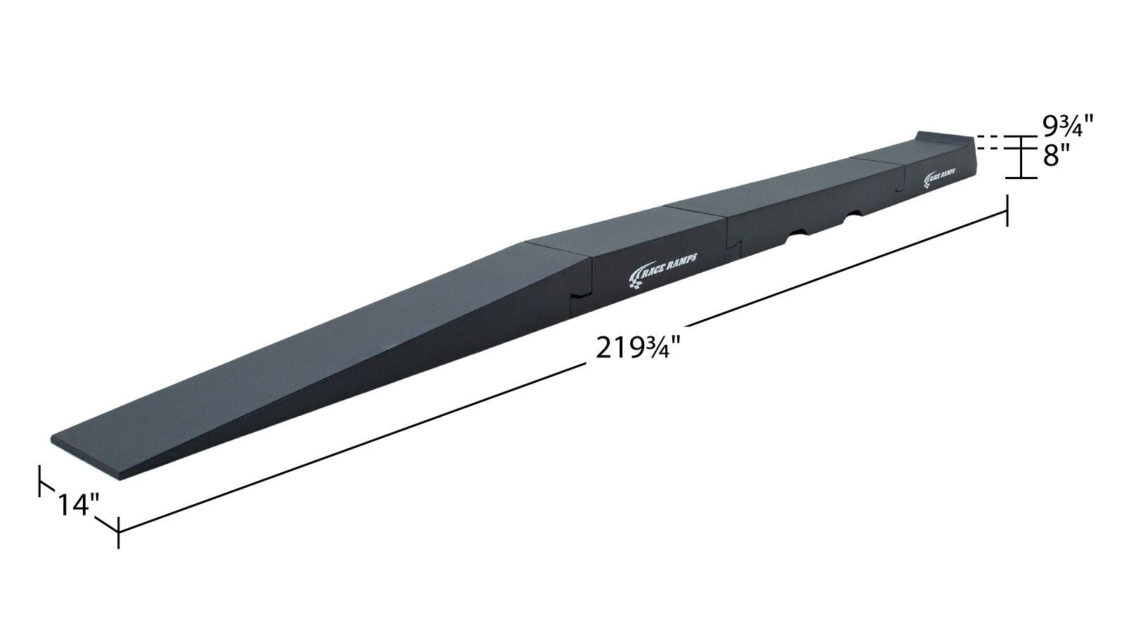 Race Ramps RR-PPL dimensions, 219.75 inches long by 14 inches wide with 8 inch lift
