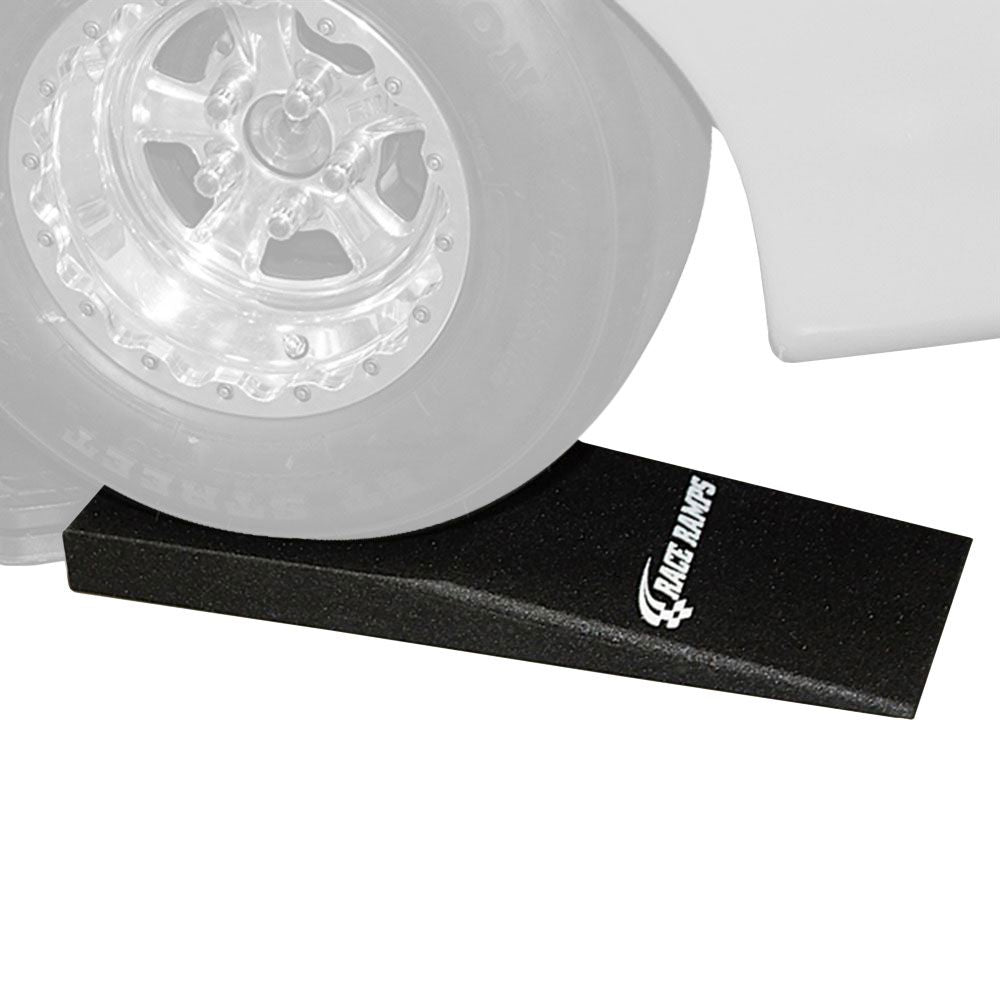 Wheel driving up a Race Ramps 30 inch scale ramp