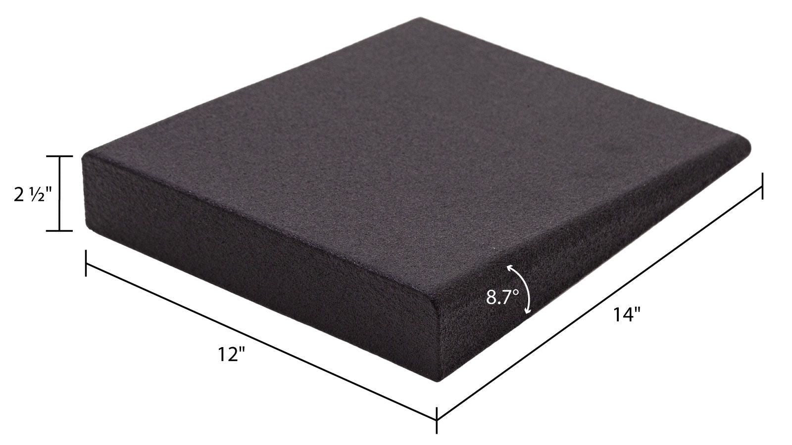Race Ramps RR-SCALE dimensions, 14 inches long by 12 inches wide with 2.5 inch lift and 8.7 degree approach
