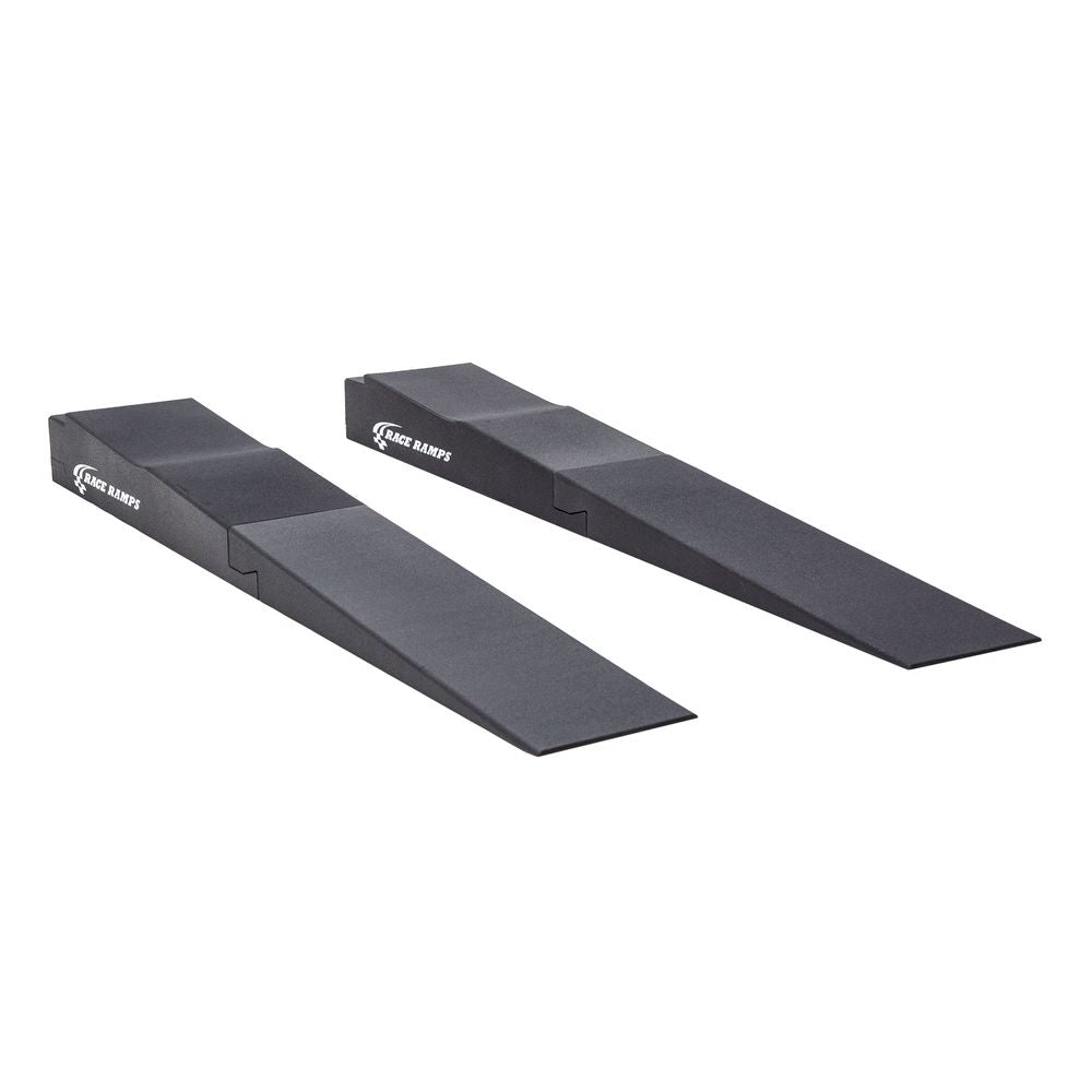 Pair of Race Ramps RR-TR-9-FLP trailer ramps shown from the side