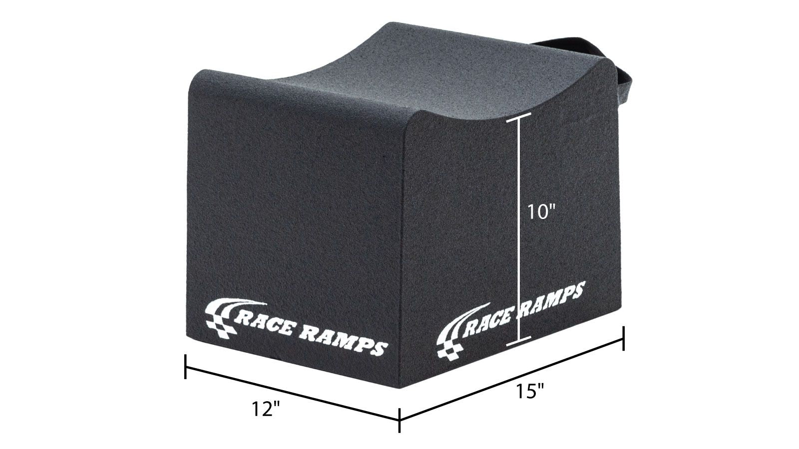 Race Ramps RR-WC-10 dimension drawing, 15 inches long by 12 inches wide with a 10 inch lift
