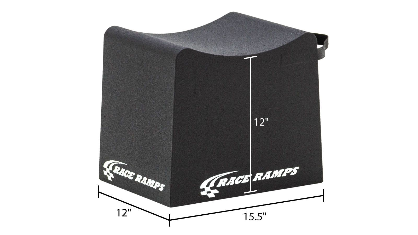 Race Ramps RR-WC-12 dimension drawing, 15.5 inches long by 12 inches wide with a 12 inch lift