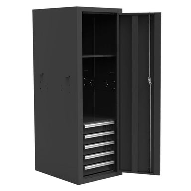 Homak 22" Pro II 5-Drawer Side Locker in Midnight Black