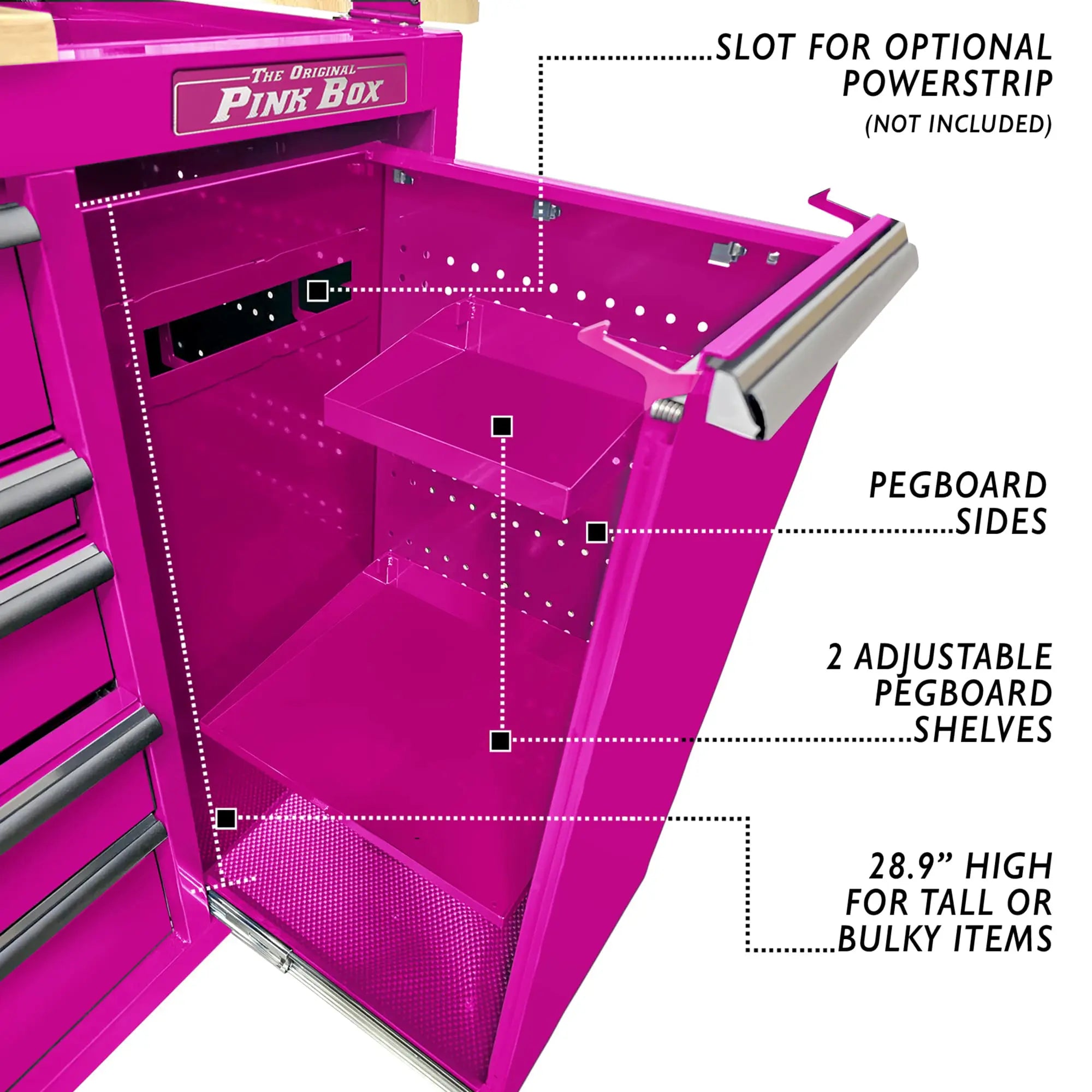 The Original Pink Box Workstation Right Cabinet With Shelves