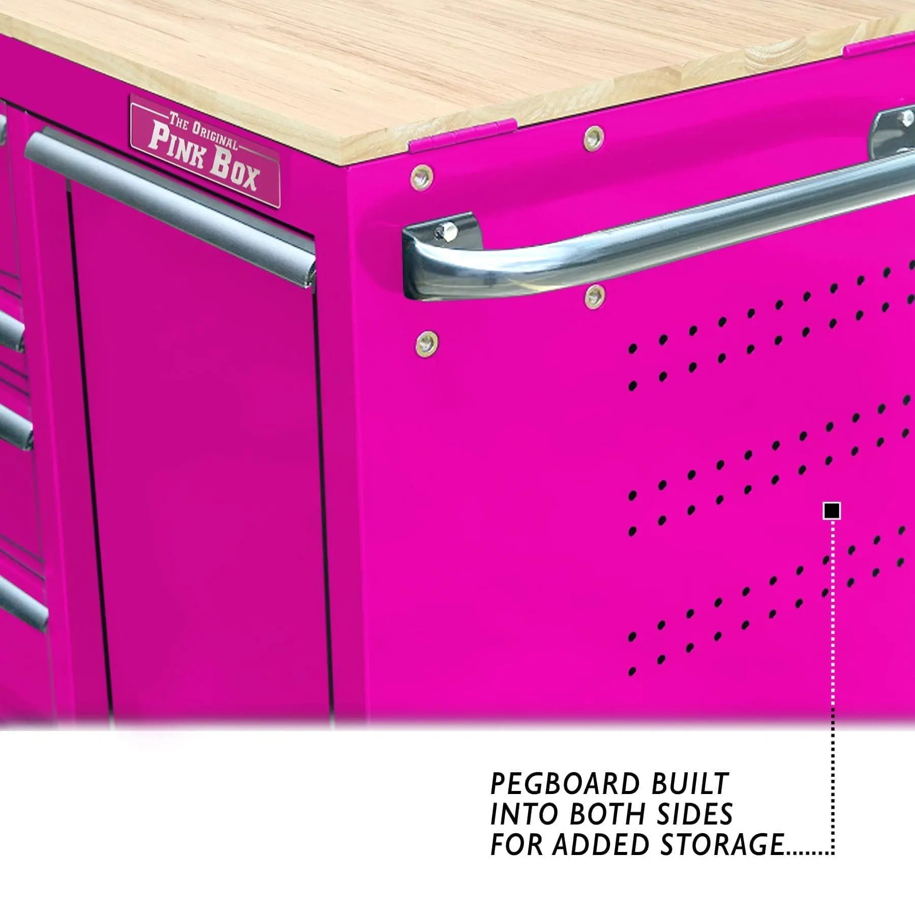 The Original Pink Box Workstation Side Panel Pegboard