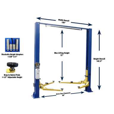 TP9KACX Lift with Dimensions and Specs