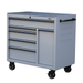 viper 41 inch gray rolling cabinet angled side view with pegboard panel