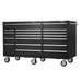 viper 72 inch black rolling tool cabinet with full length drawers and chrome handles