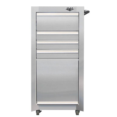 viper stainless steel salon cart front view
