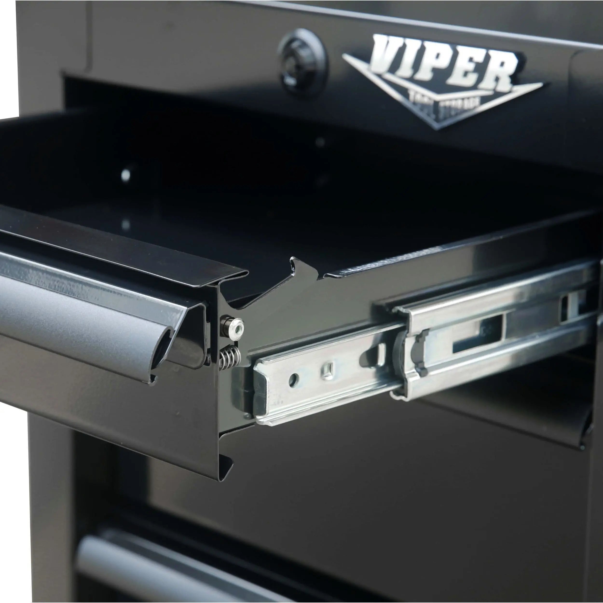 Viper tool cart drawer slide mechanism