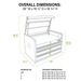 Viper Tool Storage LB2603CSC dimensions diagram 26 inch 3 drawer top chest