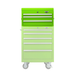 Viper Tool Storage LB2603CSC stacked on rolling cabinet lime green