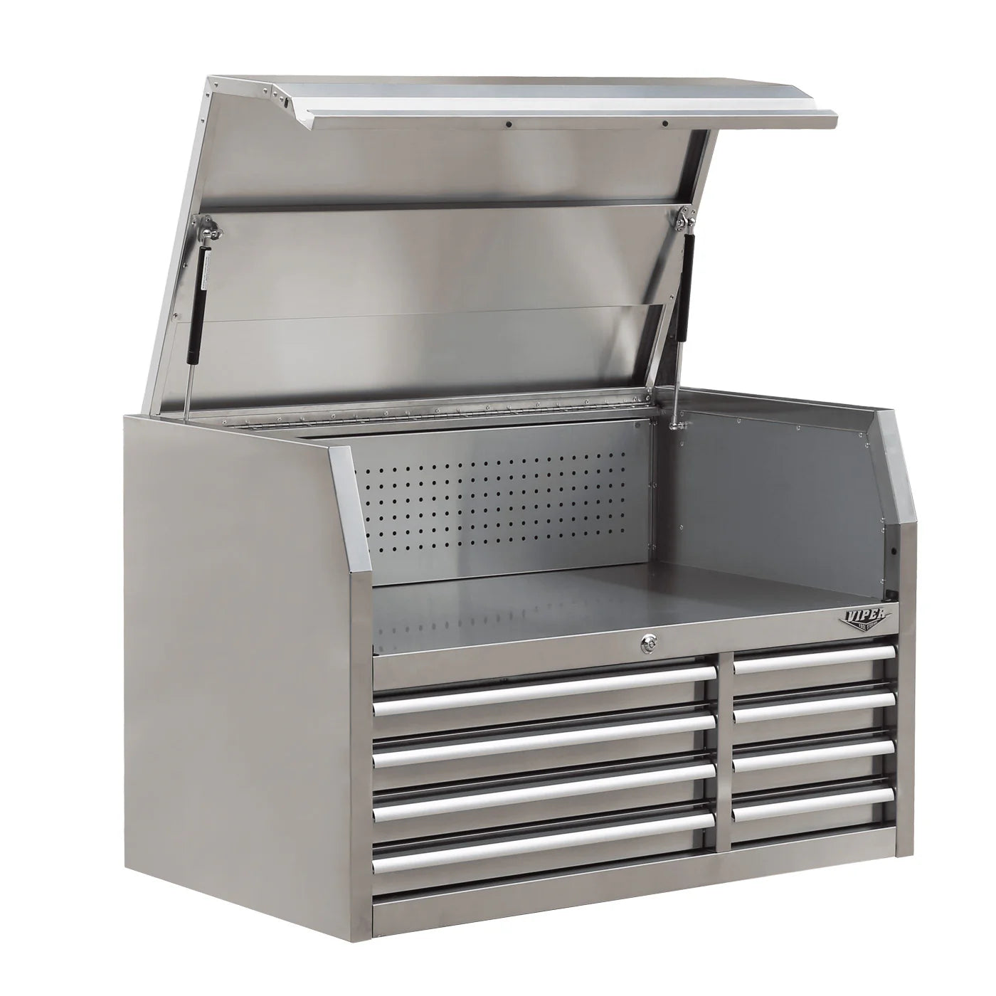 Viper Tool Storage V4108SSC 41-Inch 8-Drawer Top Chest – side angle with lid open