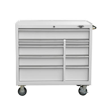 Viper white 9-drawer rolling tool cabinet front view