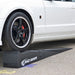 Mustang front wheel on a Race Ramps ramp with an XTender fitted